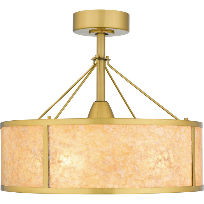 Quoizel STO3124BRG Four Light Fandelier, Brushed Gold
