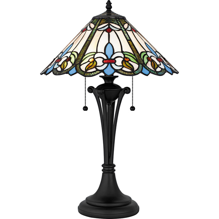 Quoizel TF6764MBK Two Light Table Lamp, Matte Black