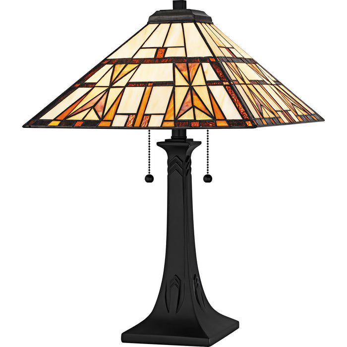 Quoizel TF6814MBK Two Light Table Lamp, Matte Black