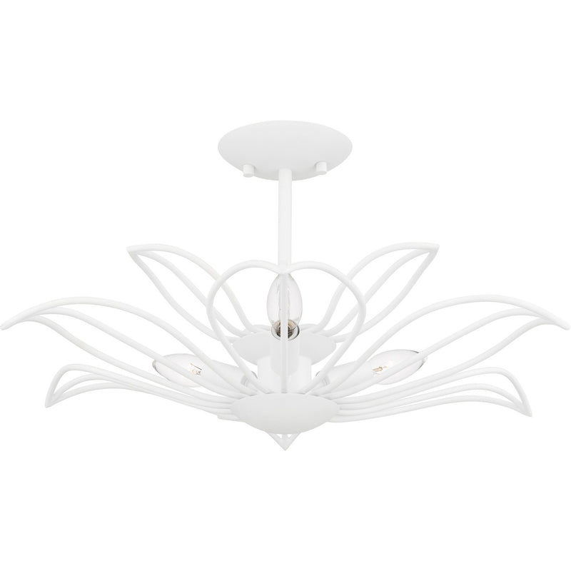 Quoizel TLH1722SW Three Light Semi-Flush Mount, Sand White
