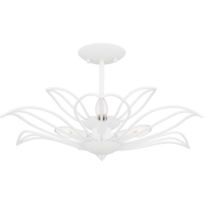 Quoizel TLH1722SW Three Light Semi-Flush Mount, Sand White