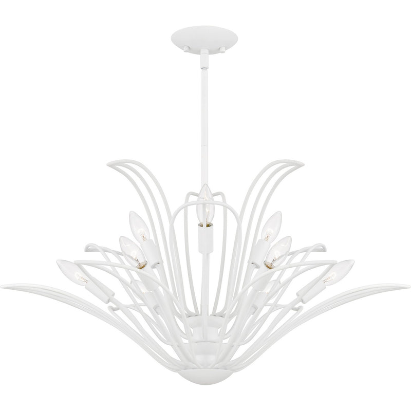 Quoizel TLH5032SW Nine Light Chandelier, Sand White