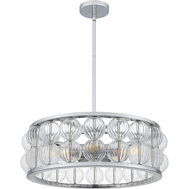 Quoizel TRK2823C Five Light Pendant, Polished Chrome