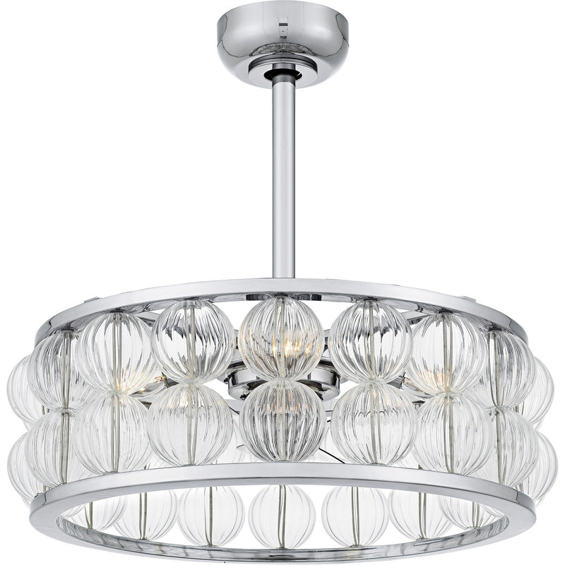 Quoizel TRK3123C Four Light Fan Light, Polished Chrome