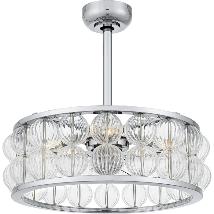 Quoizel TRK3123C Four Light Fan Light, Polished Chrome