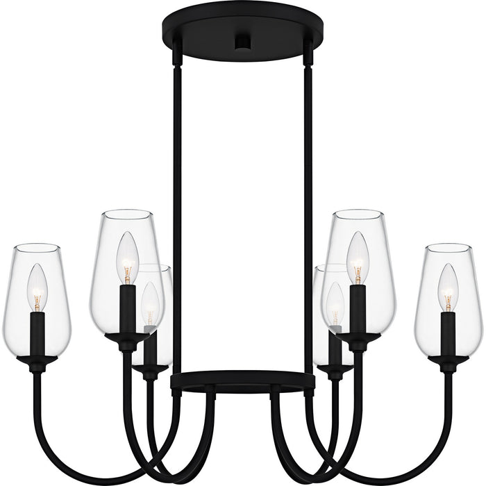 Quoizel VSC5028MBK Six Light Chandelier, Matte Black