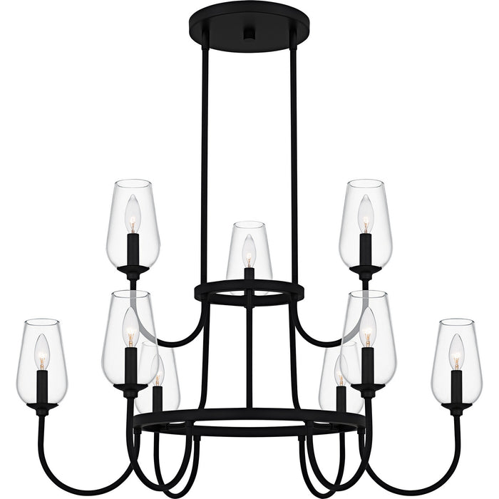 Quoizel VSC5036MBK Nine Light Chandelier, Matte Black