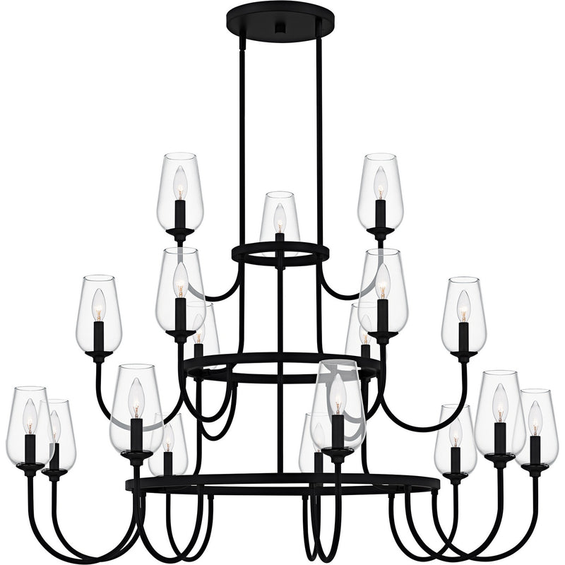 Quoizel VSC5048MBK 18 Light Chandelier, Matte Black
