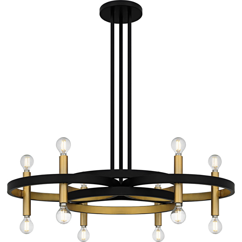 Quoizel WID5030MBK Six Light Chandelier, Matte Black