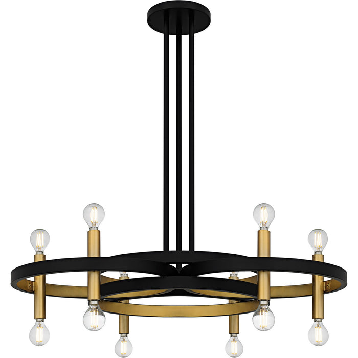Quoizel WID5030MBK Six Light Chandelier, Matte Black