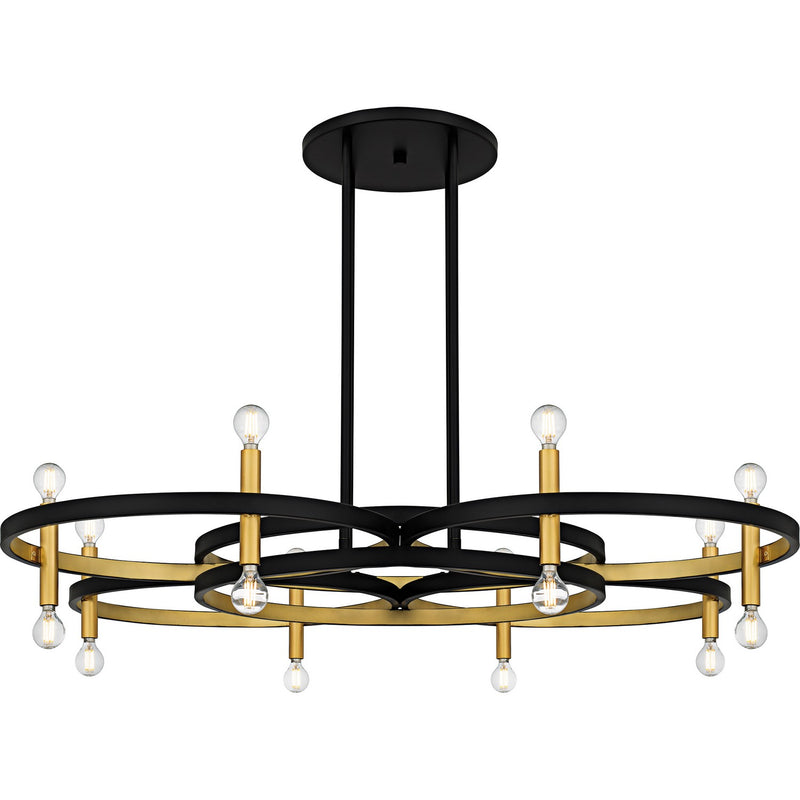 Quoizel WID5050MBK Eight Light Chandelier, Matte Black
