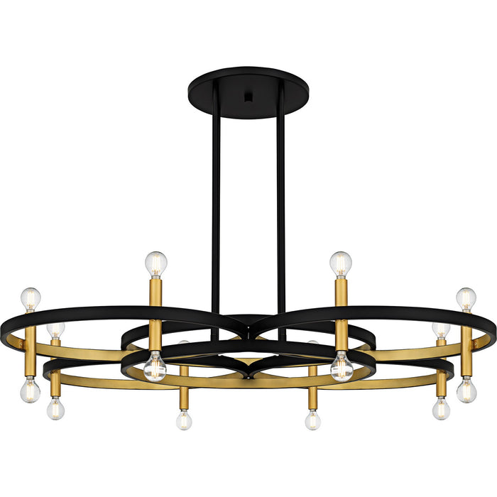 Quoizel WID5050MBK Eight Light Chandelier, Matte Black