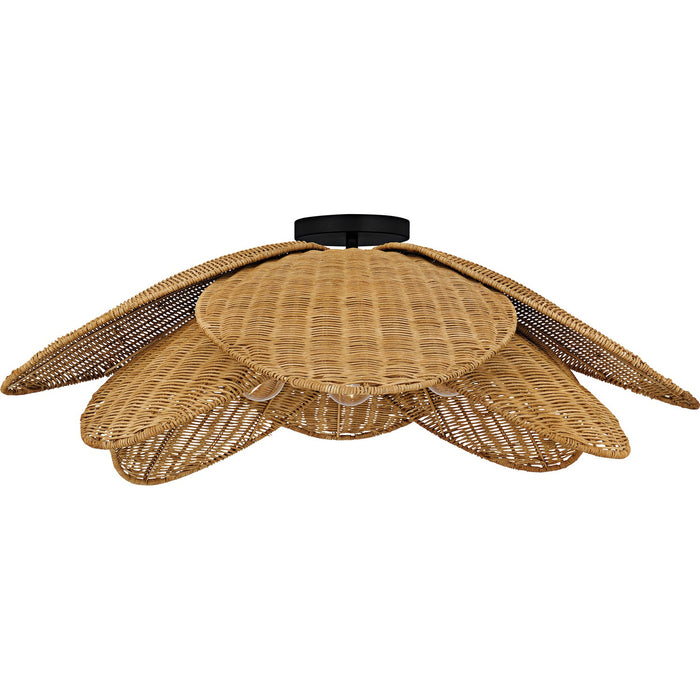 Quoizel WLL1730MBK Four Light Semi-Flush Mount, Matte Black
