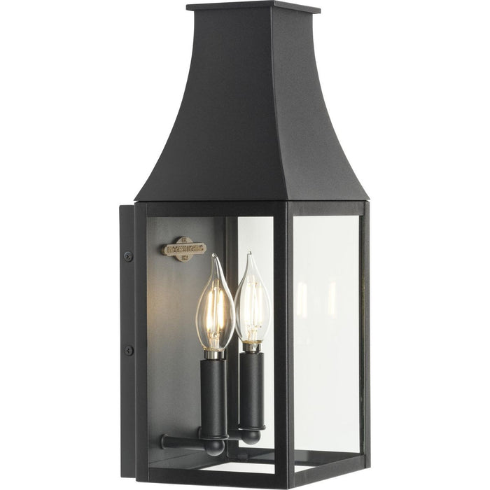 Progress Lighting P560376-031 Two Light Outdoor Wall Lantern, Black