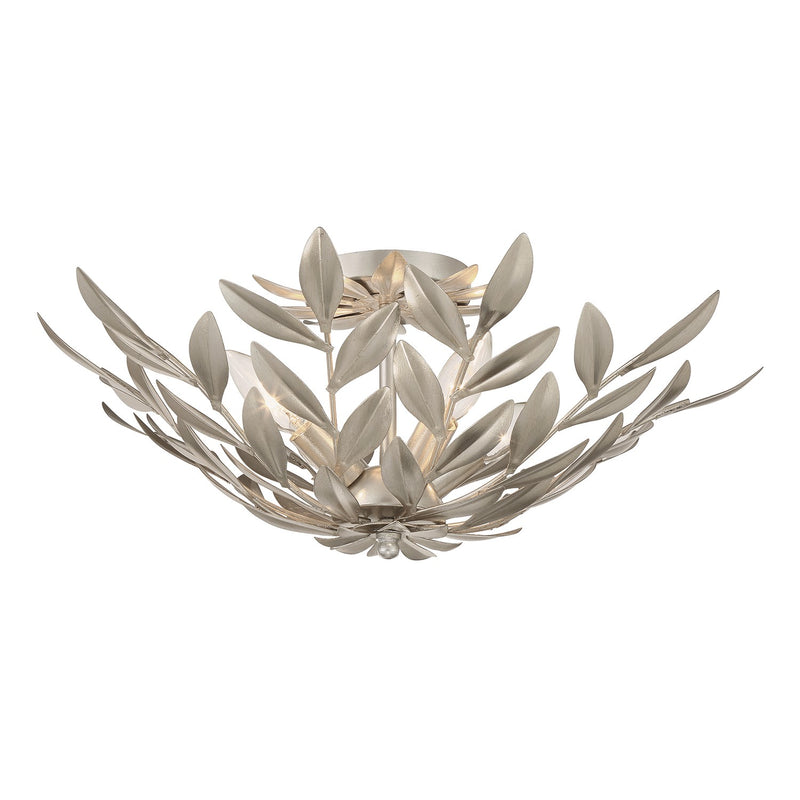 Crystorama 560-SA Four Light Semi Flush Mount, Antique Silver