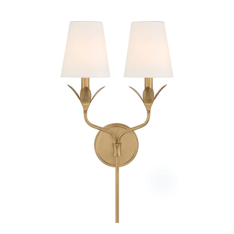 Crystorama 562-GA Two Light Wall Sconce, Antique Gold
