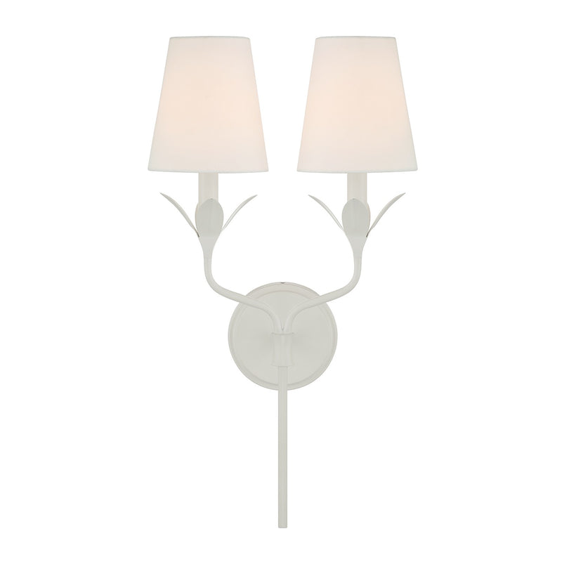 Crystorama 562-MT Two Light Wall Sconce, Matte White