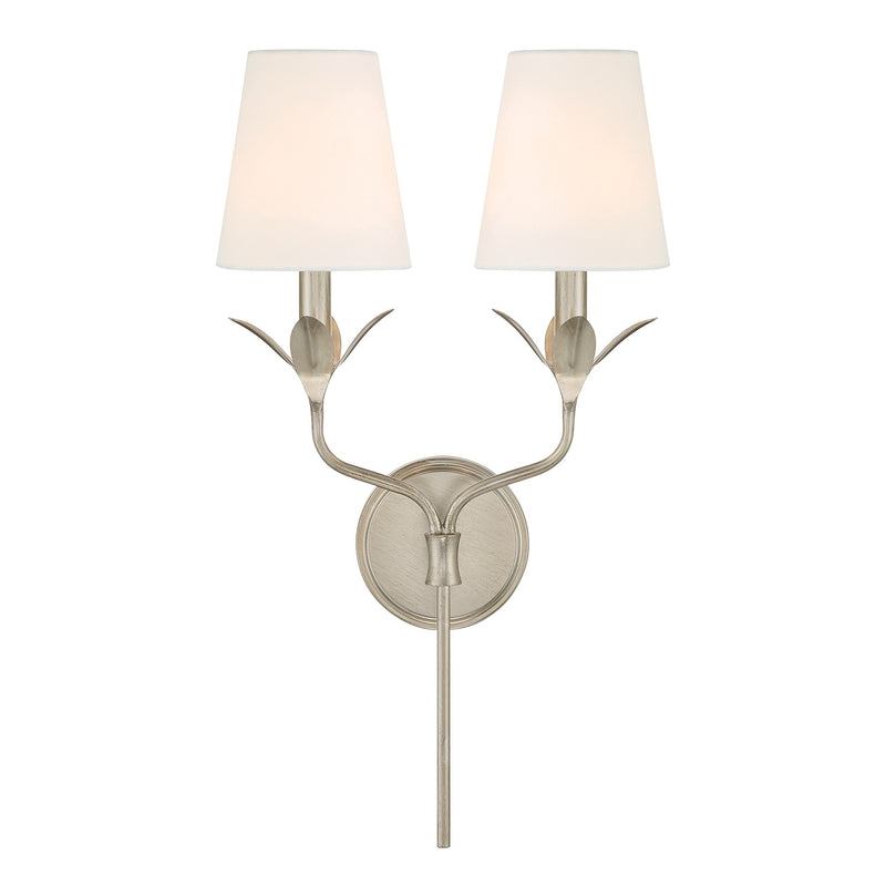 Crystorama 562-SA Two Light Wall Sconce, Antique Silver