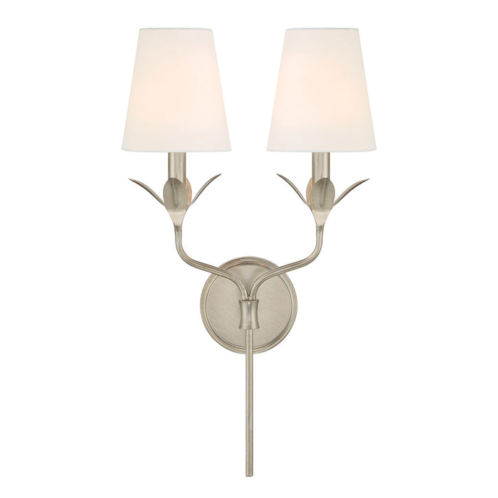 Crystorama 562-SA Two Light Wall Sconce, Antique Silver
