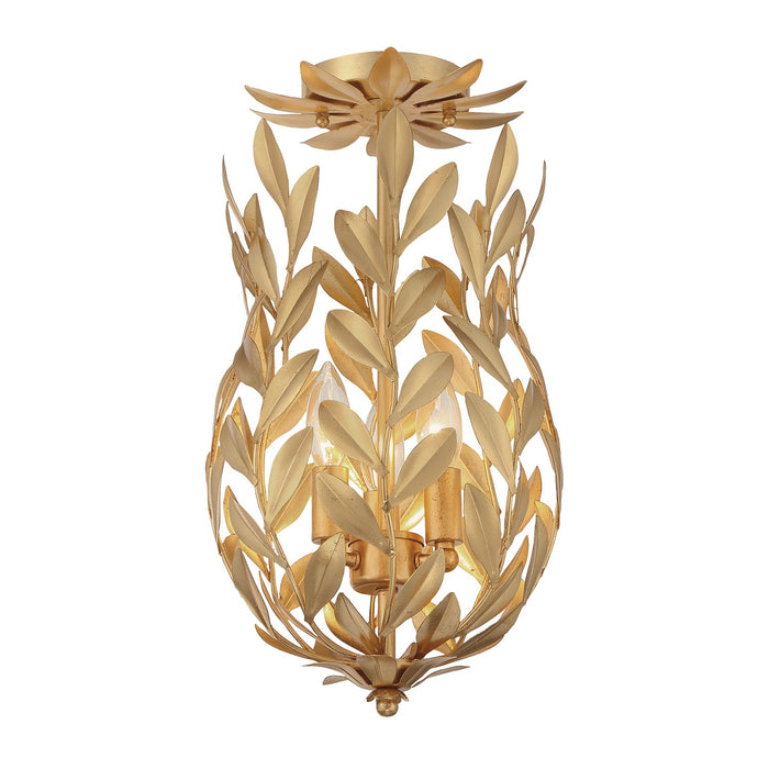 Crystorama 563-GA_CEILING Three Light Semi Flush Mount, Antique Gold