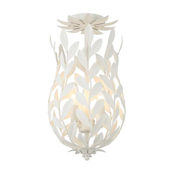 Crystorama 563-MT_CEILING Three Light Semi Flush Mount, Matte White