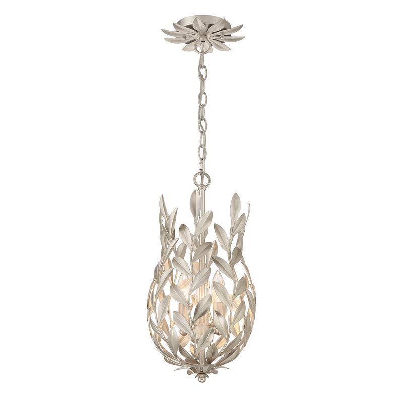 Crystorama 563-SA Three Light Mini Pendant, Antique Silver