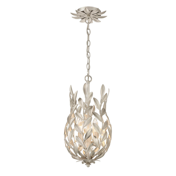 Crystorama 563-SA Three Light Mini Pendant, Antique Silver