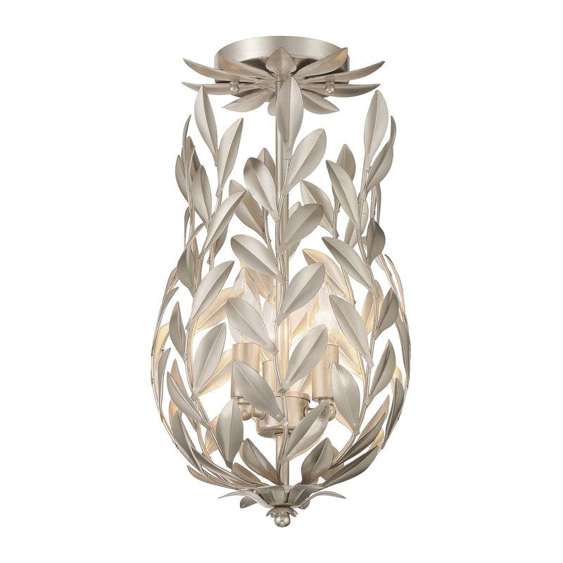 Crystorama 563-SA_CEILING Three Light Semi Flush Mount, Antique Silver