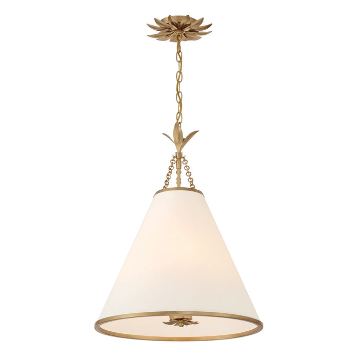 Crystorama 564-GA Four Light Pendant, Antique Gold