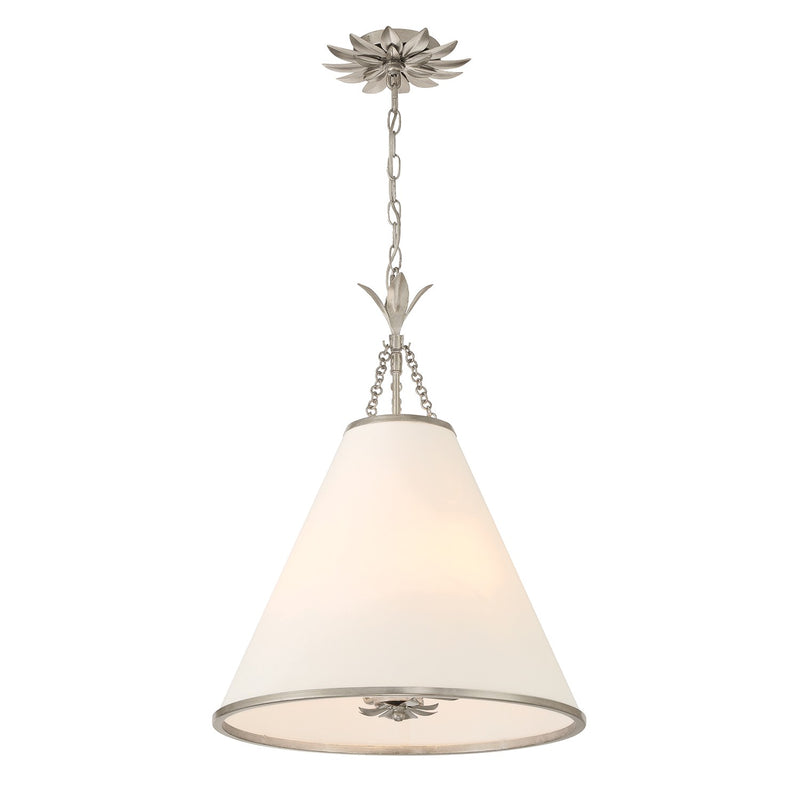 Crystorama 564-SA Four Light Pendant, Antique Silver