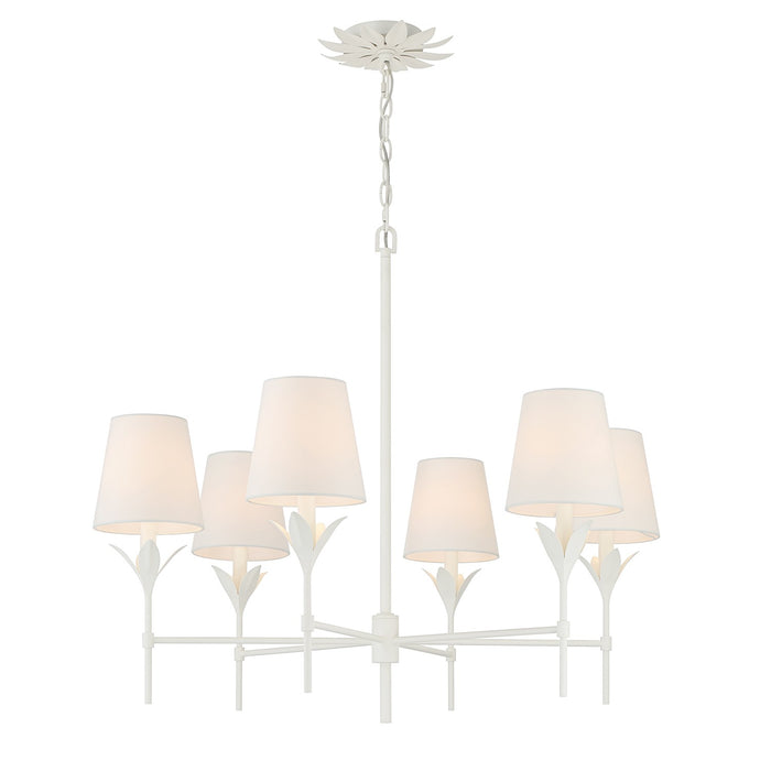 Crystorama 568-MT Six Light Chandelier, Matte White