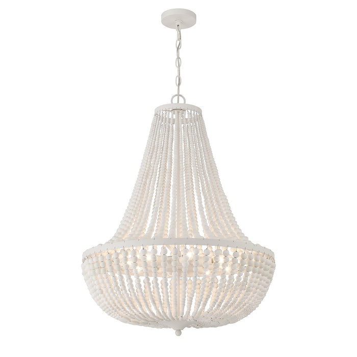 Crystorama 609-MT Eight Light Chandelier, Matte White