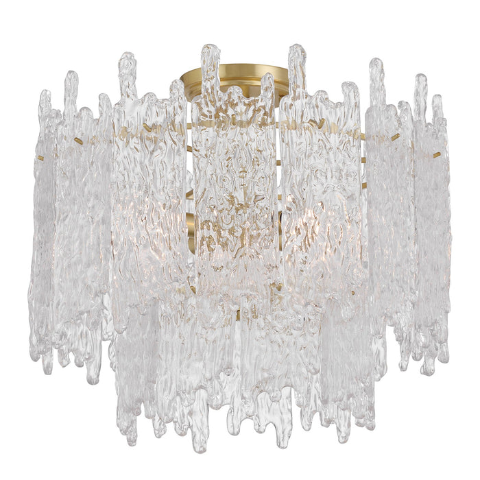 Crystorama ACK-920-AG Three Light Semi Flush Mount, Aged Brass