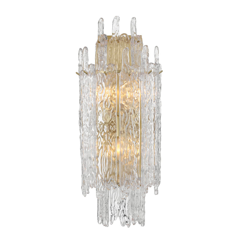 Crystorama ACK-923-AG Three Light Wall Sconce, Aged Brass