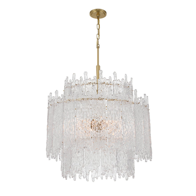 Crystorama ACK-928-AG Eight Light Chandelier, Aged Brass