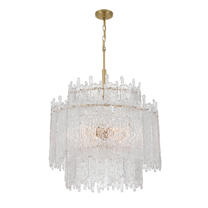 Crystorama ACK-928-AG Eight Light Chandelier, Aged Brass