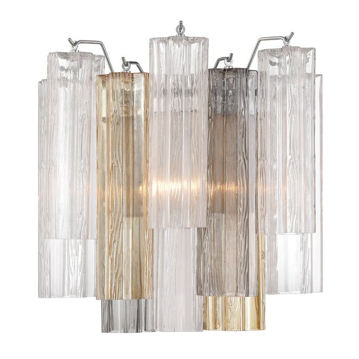 Crystorama ADD-303-CH-AU Two Light Wall Sconce, Polished Chrome