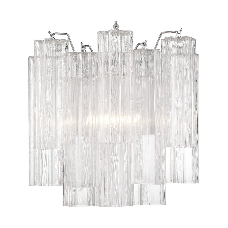Crystorama ADD-303-CH-CL Two Light Wall Sconce, Polished Chrome