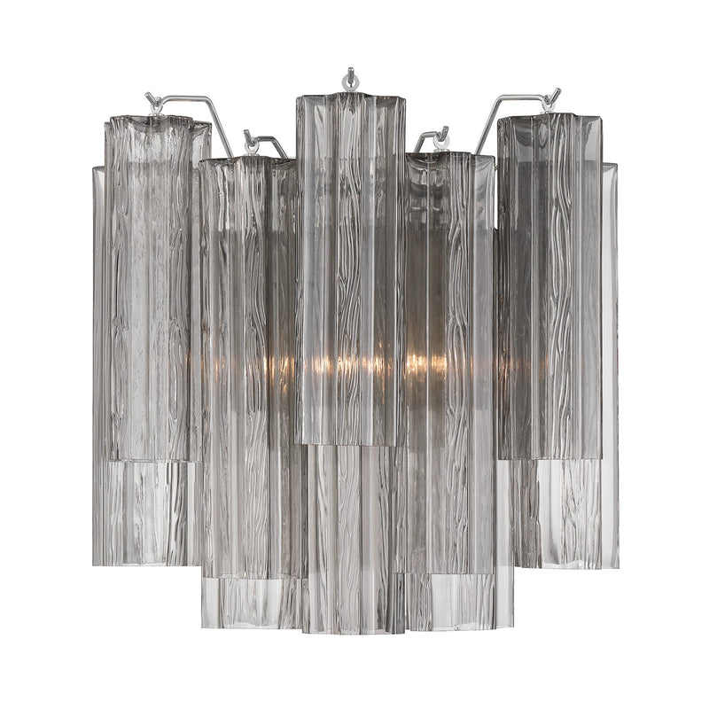 Crystorama ADD-303-CH-SM Two Light Wall Sconce, Polished Chrome