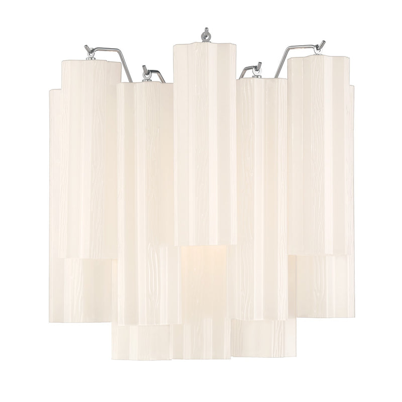 Crystorama ADD-303-CH-WH Two Light Wall Sconce, Polished Chrome