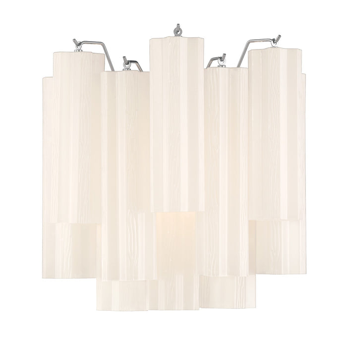 Crystorama ADD-303-CH-WH Two Light Wall Sconce, Polished Chrome
