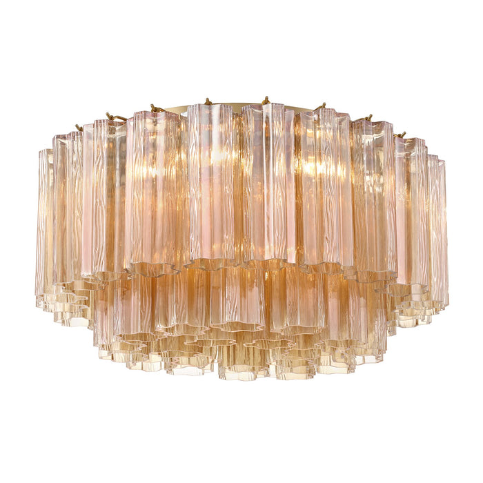 Crystorama ADD-321-AG-AM Seven Light Flush Mount, Aged Brass