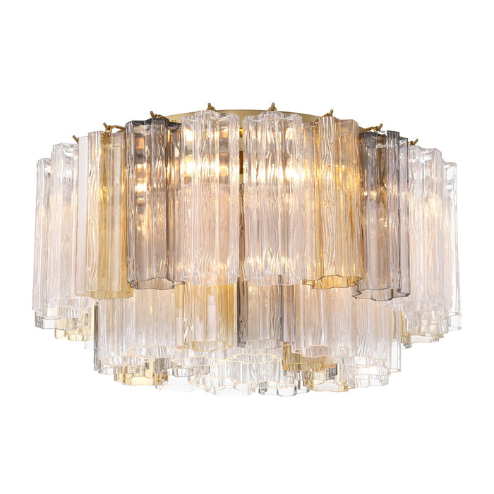 Crystorama ADD-321-AG-AU Seven Light Flush Mount, Aged Brass