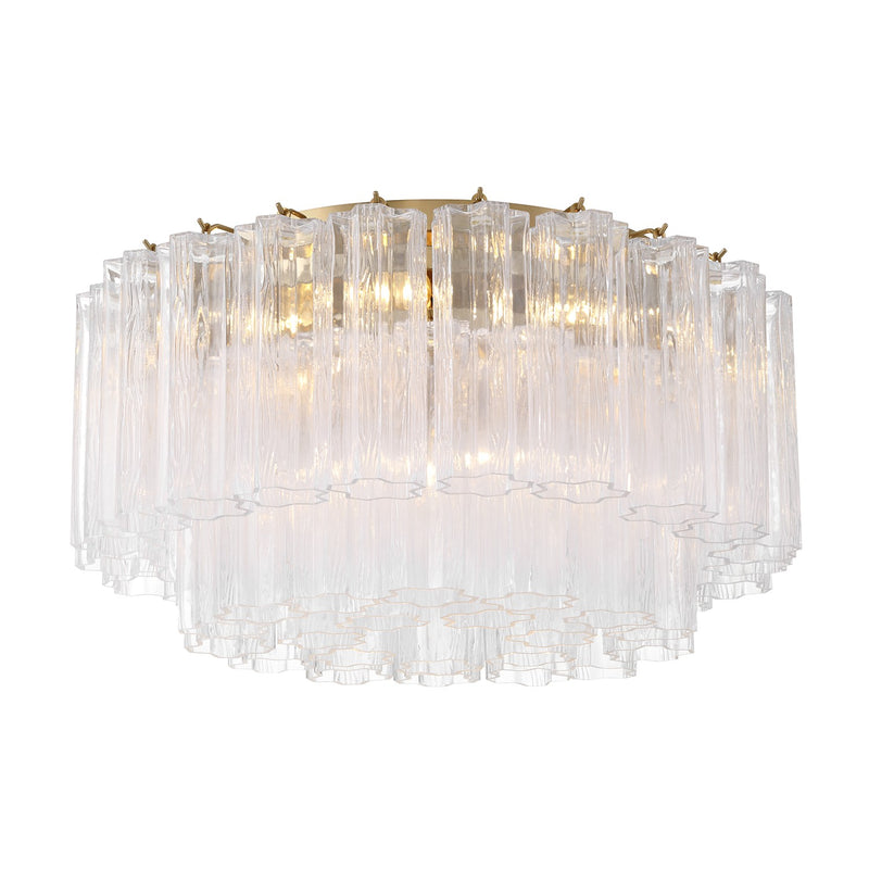 Crystorama ADD-321-AG-CL Seven Light Flush Mount, Aged Brass