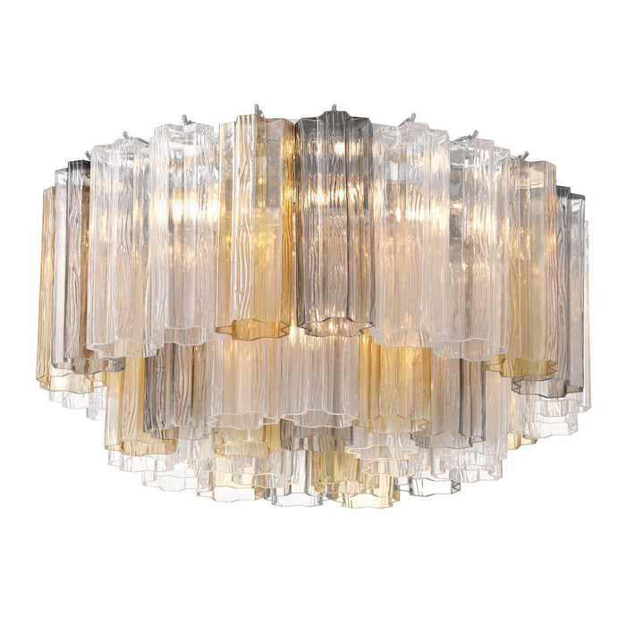 Crystorama ADD-321-CH-AU Seven Light Flush Mount, Polished Chrome