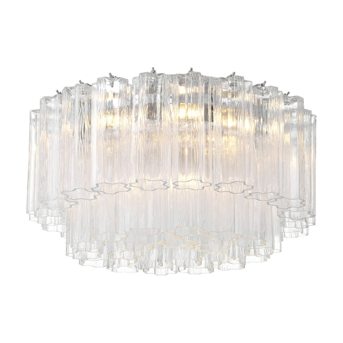 Crystorama ADD-321-CH-CL Seven Light Flush Mount, Polished Chrome