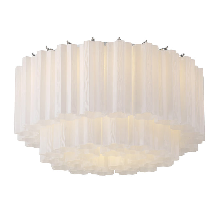 Crystorama ADD-321-CH-WH Seven Light Flush Mount, Polished Chrome