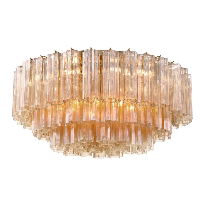 Crystorama ADD-331-AG-AM 16 Light Flush Mount, Aged Brass