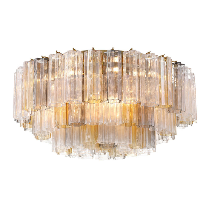 Crystorama ADD-331-AG-AU 16 Light Flush Mount, Aged Brass
