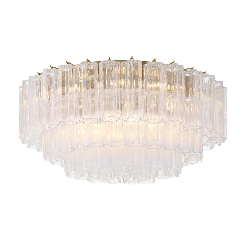 Crystorama ADD-331-AG-CL 16 Light Flush Mount, Aged Brass